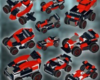 60443 10 in 1 Formula rebuild cars