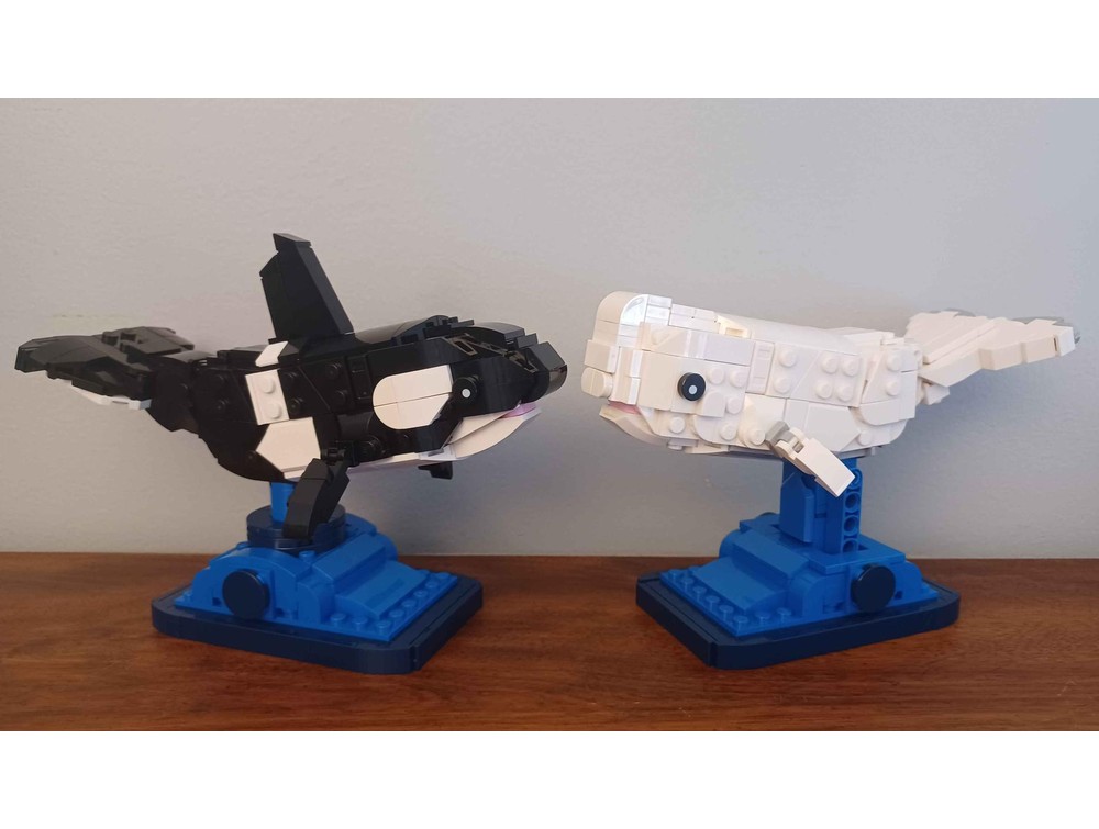 LEGO MOC Orca (Killer Whale) on stand by Penguins and plastic ...