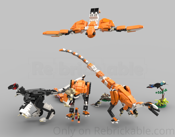LEGO MOC 31129: real color Anchiornis huxleyi & friends by