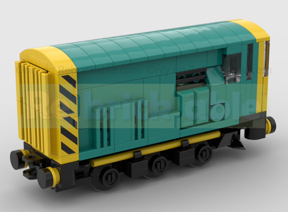 LEGO MOC 4-Wide Class 08 Shunter Locomotive In BR Blue