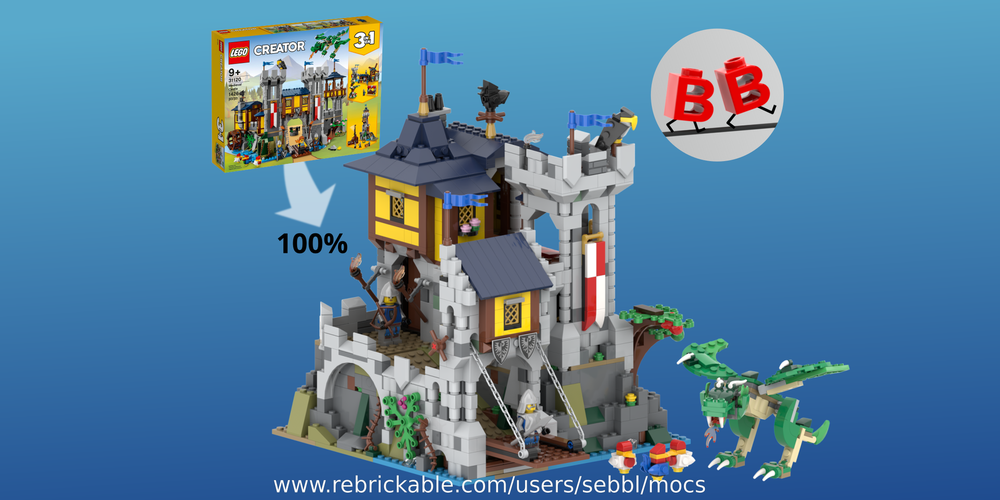 LEGO MOC-217408 31120: Complete Black Falcon's Aerie - 100% Parts