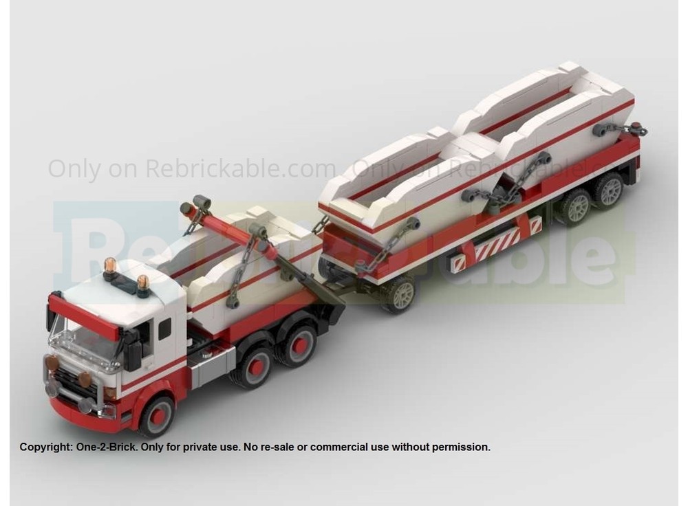 LEGO MOC-218026 Skip loader with trailer and three rubble skips by ONE ...