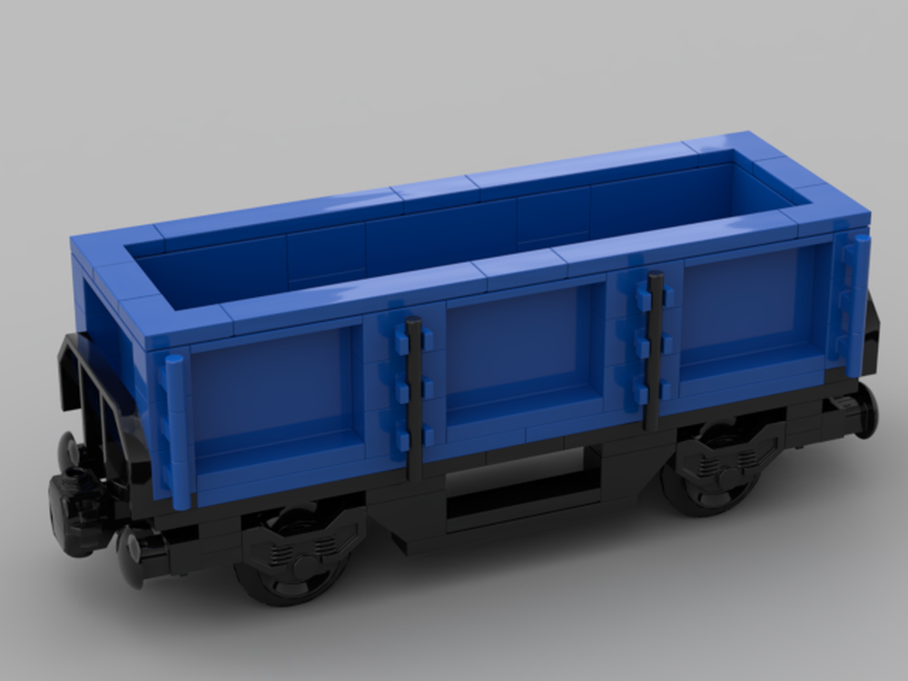 Lego Moc Open Freight Wagon Blue By P3rle 