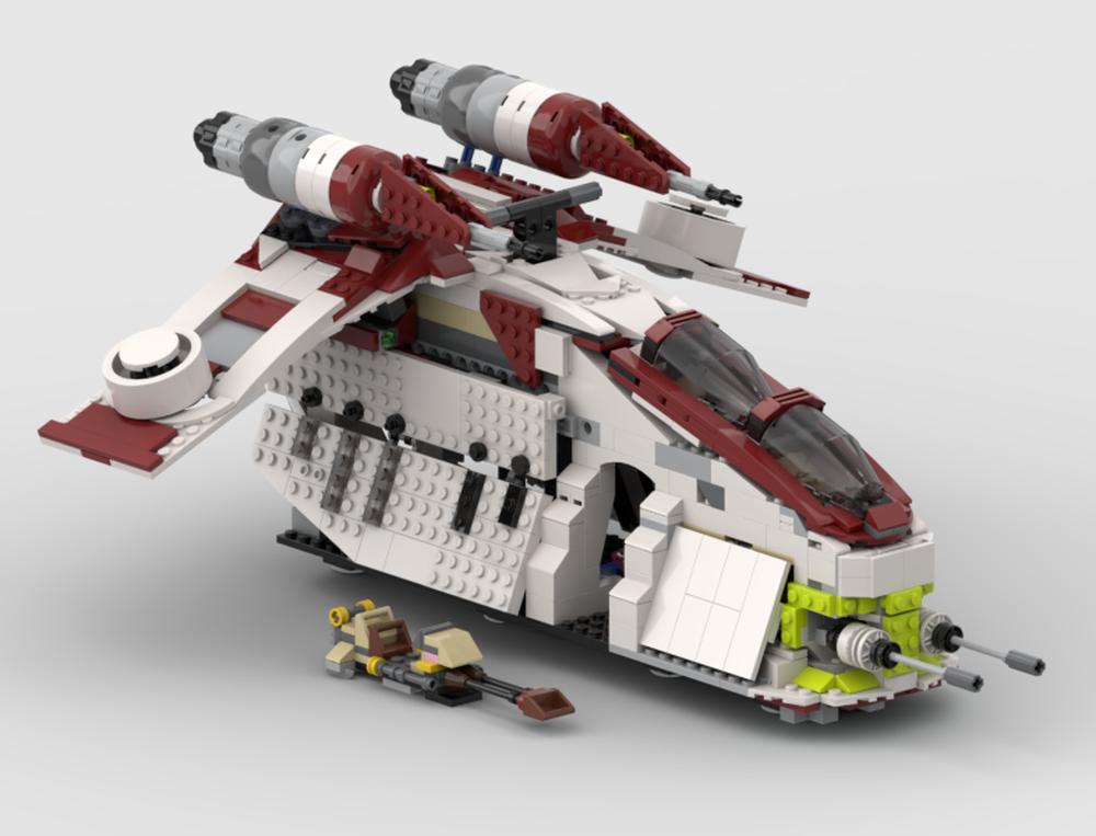 LEGO MOC Republic Gunship LAAT alternate build using 2x 75342 and