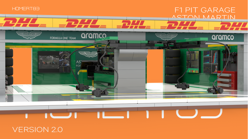 LEGO MOC-219153 F1 Aston Martin Formula One Pit Garage 2025v2 by ...