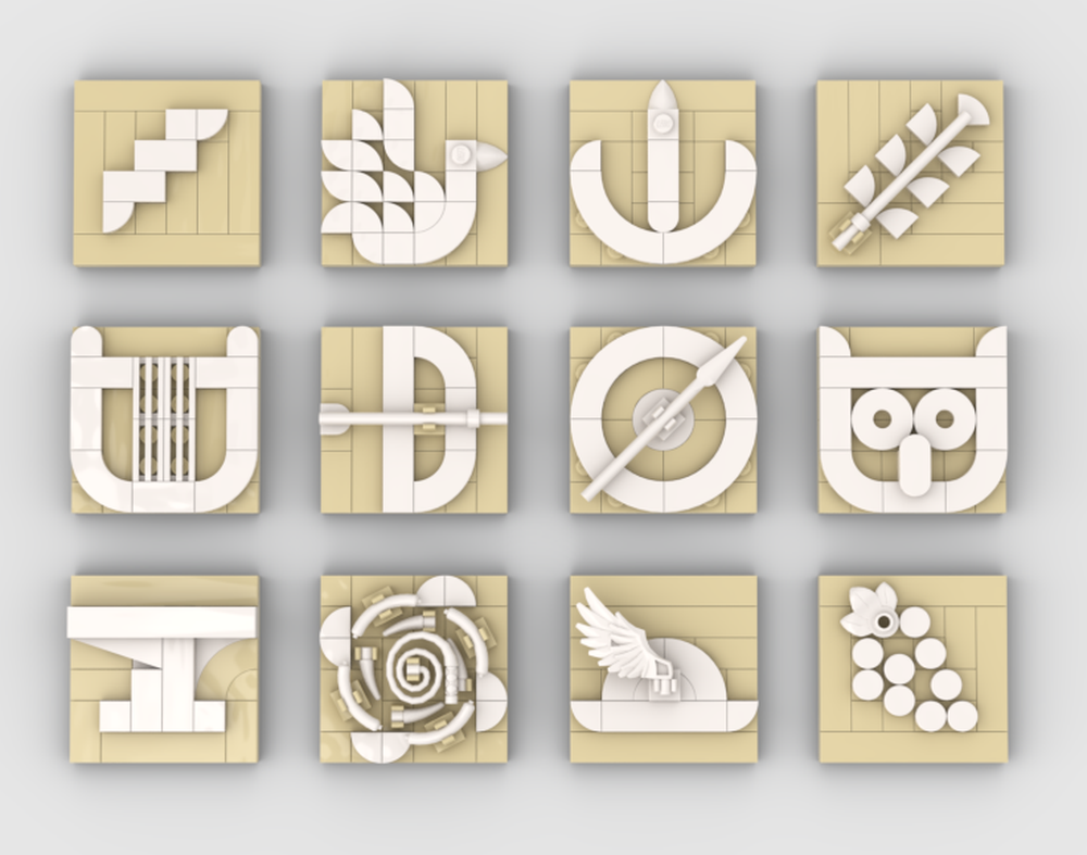 LEGO MOC-219358 Twelve Olympians Logos by uneuro | Rebrickable - Build ...