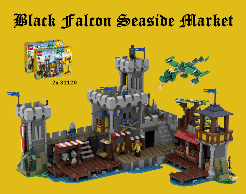 LEGO MOC-219957 Black Falcon Seaside Market by crjbricks