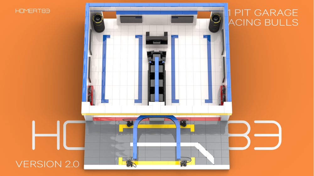 LEGO MOC-221134 F1 VCARB Racing Bulls Formula One Pit Garage