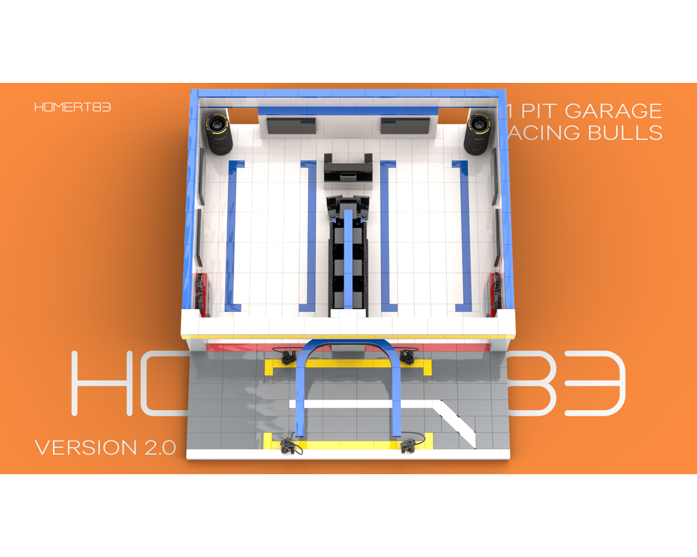 LEGO MOC-221134 F1 VCARB Racing Bulls Formula One Pit Garage