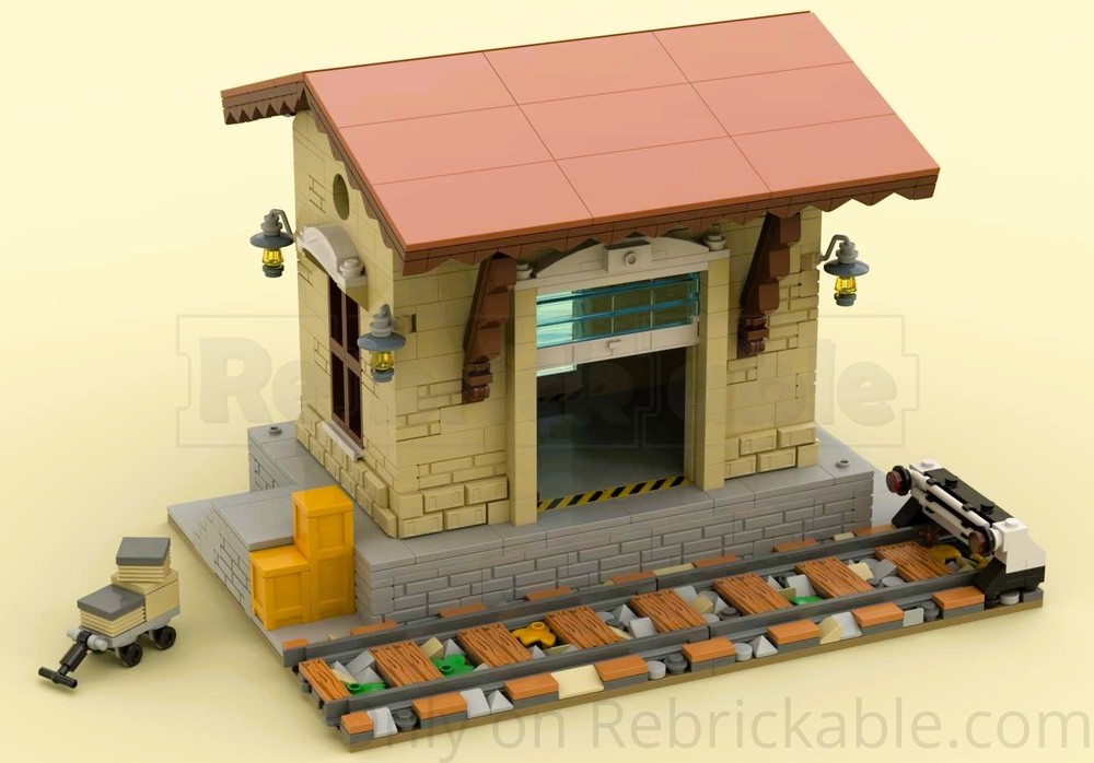 LEGO MOC Railway Warehouse by Albox82 Rebrickable Build with LEGO