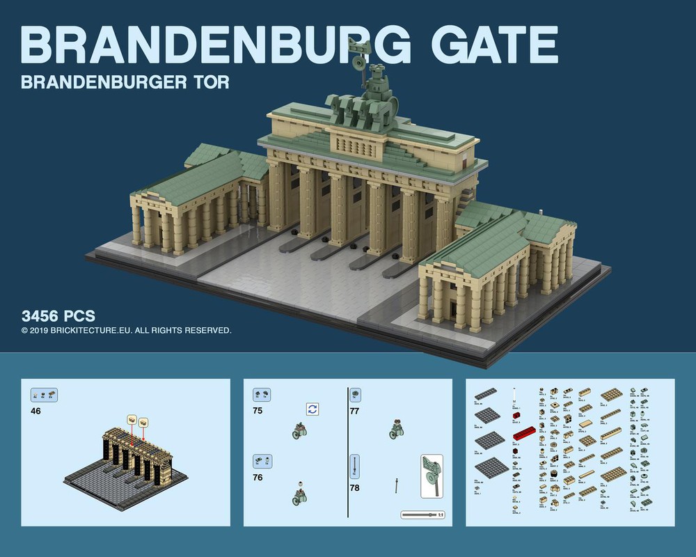 LEGO MOC Brandenburg Gate by Brickitecture.eu | Rebrickable Build