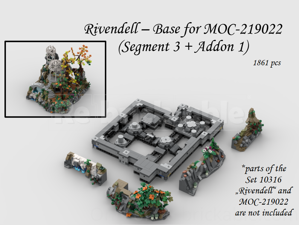 LEGO MOC-222918 Rivendell - Base for MOC-219022 (Segment 3 + Addon 1 ...