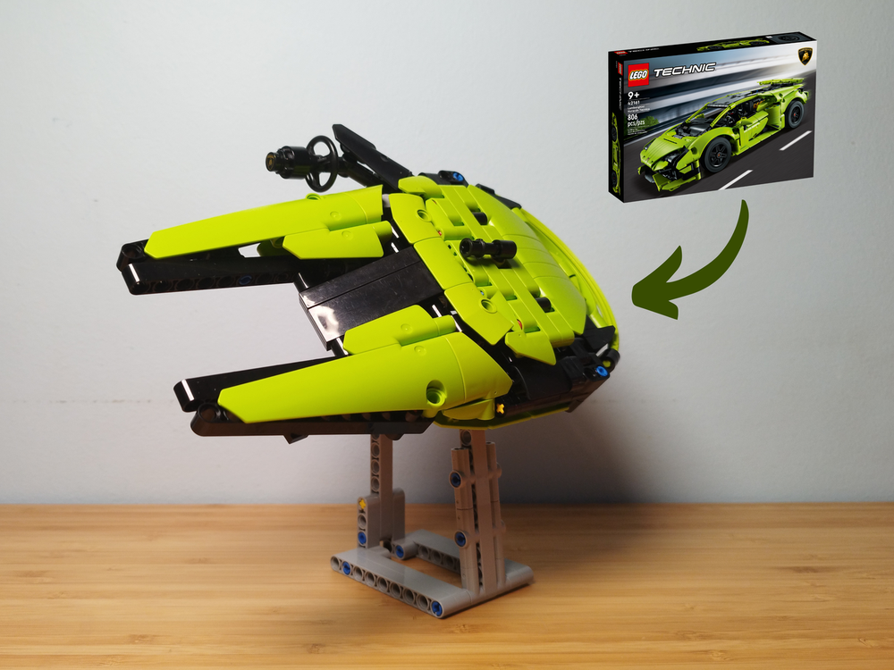 剥製 LEGO MOC Green Lamborghini Millennium-Falcon (42161 Alternate
