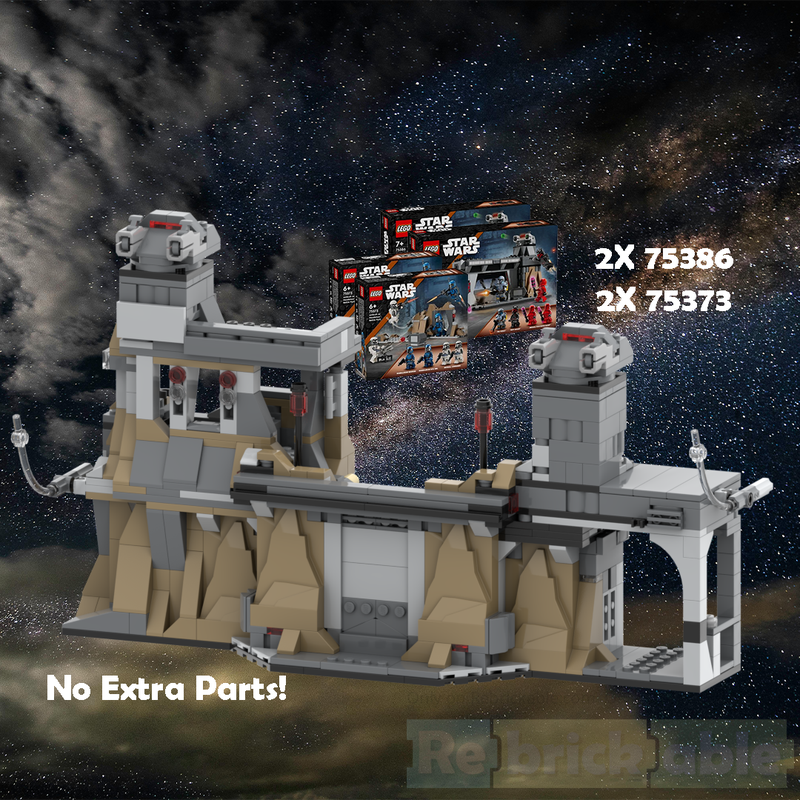 LEGO MOC-223886 2X 75386 + 2X 75373 Mandalorian gate fortress by