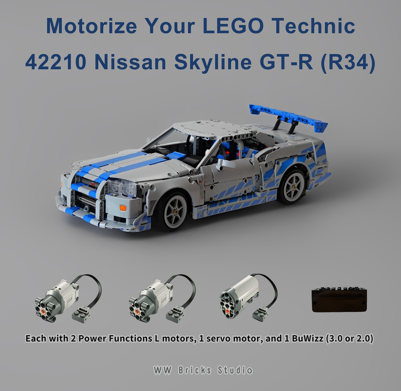 RC 42210 Nissan Skyline GT-R R34 by WW Bricks Studio