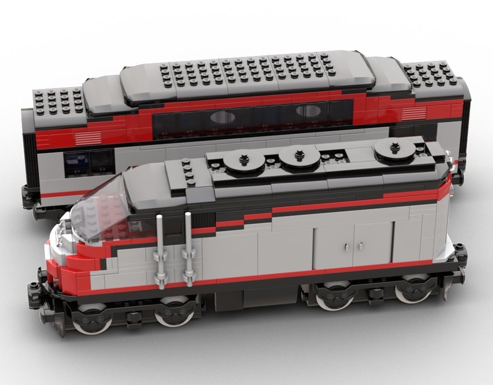 LEGO MOC-224197 Minifig Scale Caltrain MP36 and Bombardier Bilevel Car ...