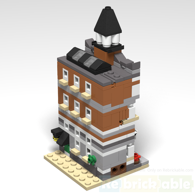 LEGO MOC-226983 Town Hall Mini Modular by Mobilox | Rebrickable - Build ...