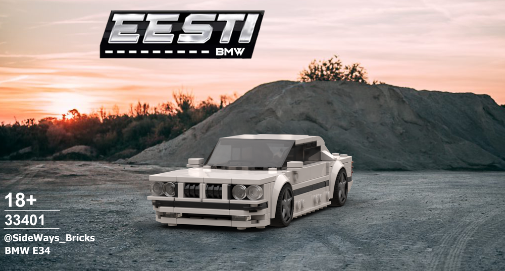 LEGO MOC BMW E34 sedan White on Black by SideWaysBricks | Rebrickable ...