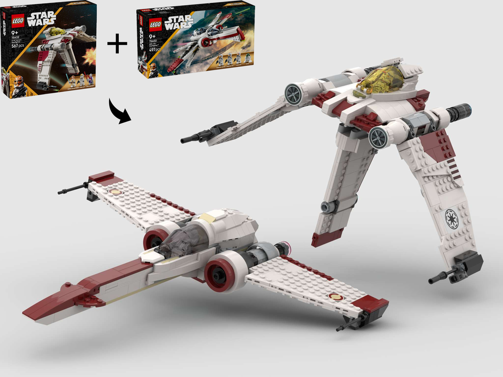 LEGO MOC V-19 Torrent & Z-95 Headhunter Starfighters - Alternate