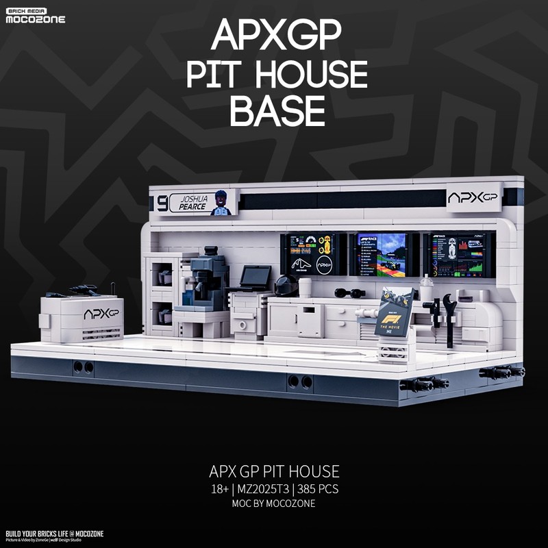 LEGO MOC APX GP F1 Pit House Show Base Pit Box No.9 by mocozone