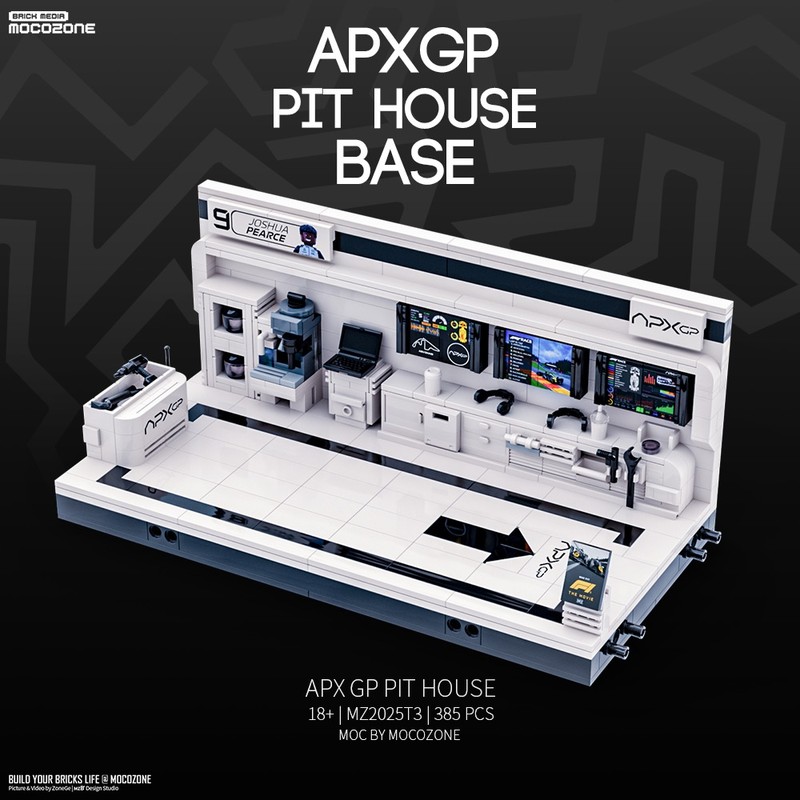 LEGO MOC-231687 APX GP F1 Pit House Show Base Pit Box No.9 by mocozone ...