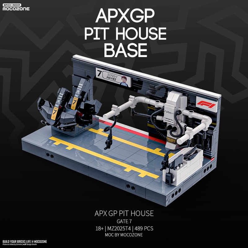 LEGO MOC-231792 APX GP F1 Pit House Show Base GATE No.7 by mocozone ...