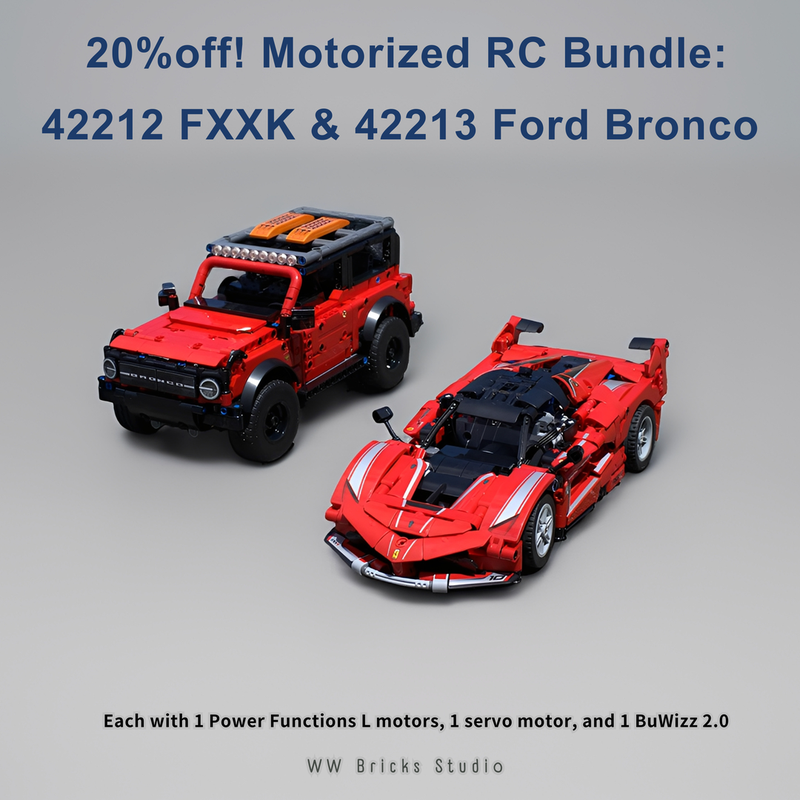 LEGO MOC 20% Off! Motorized RC Bundle – 42212 FXX K & 42213 Ford