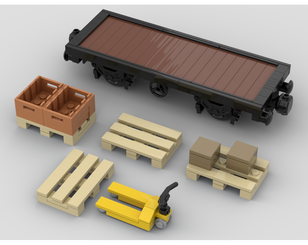 LEGO MOC Simple flat bed train car with brakes by josszo | Rebrickable ...