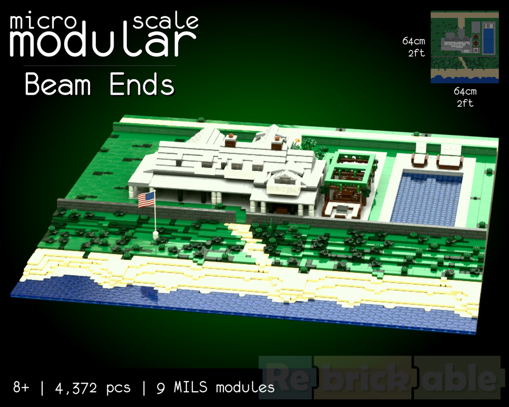 LEGO MOC-235553 Beam Ends - micro-scale modular Mansion (9 MILS modules ...