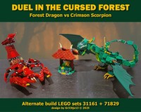 Duel in the Cursed Forest: Forest Dragon vs. Crimson Scorpion