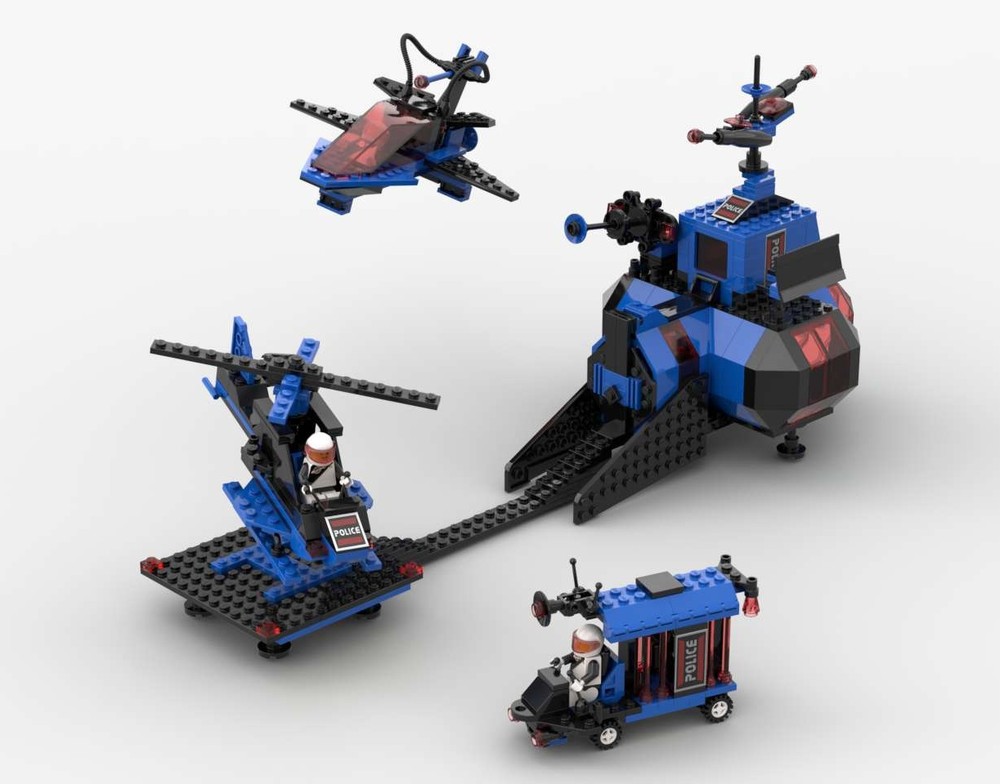 ヘリ革スカイブルー10m、ターコイズ10、黒10 LEGO MOC-236409 6986 - Space Police Command Base by silenfu
