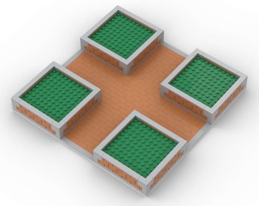 LEGO MOC-236679 Pedestrian square with raised beds by secondmessybrick ...