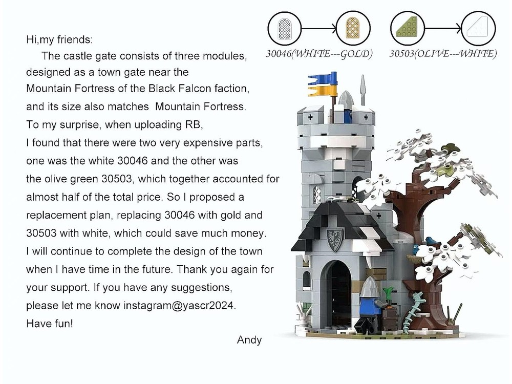 LEGO MOC Black Falcon Castle Gate by yascr2024 Rebrickable - Main Image