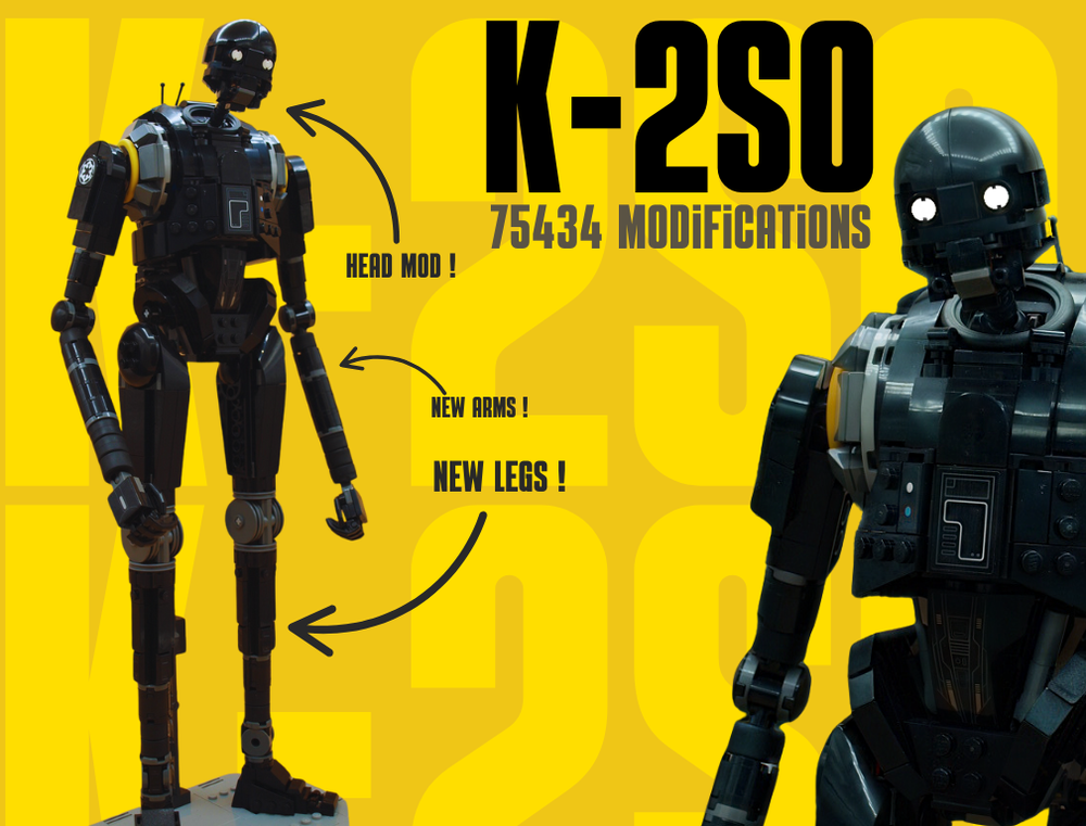 LEGO MOC-237670 75434 K-2S0 Security Droid Mods by FritesAuFour
