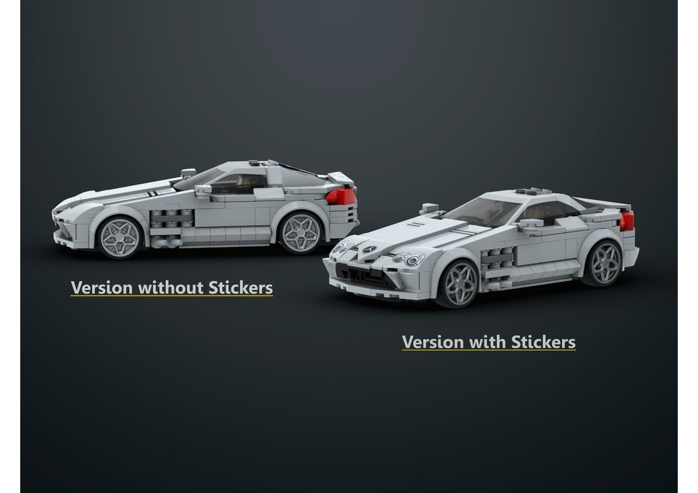 LEGO MOC McLaren Mercedes SLR (Light Grey) - Speed Champions 8