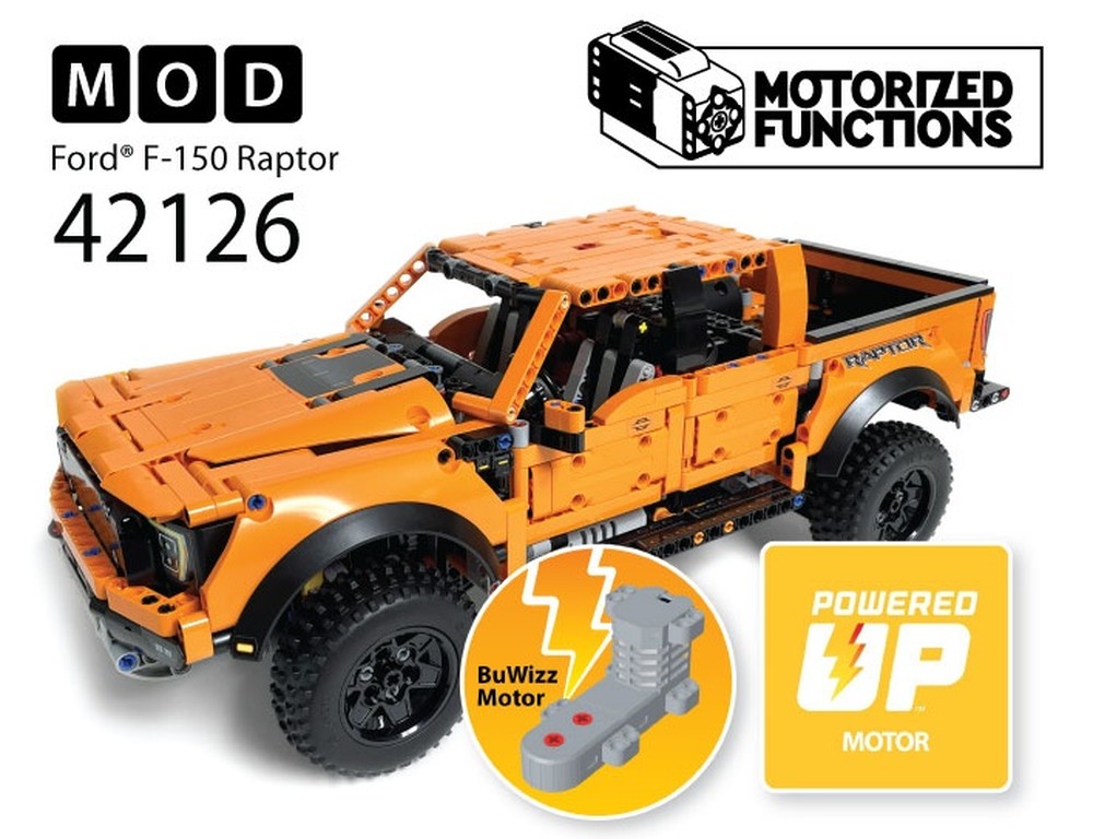 LEGO MOC-240890 42126 Ford F-150 Raptor RC MOD for Powered Up & BuWizz ...