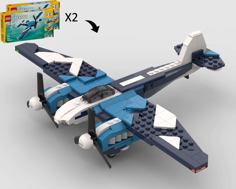 モチコ LEGO MOC De Havilland Mosquito - Alternate Build of 2 x 31160 Race
