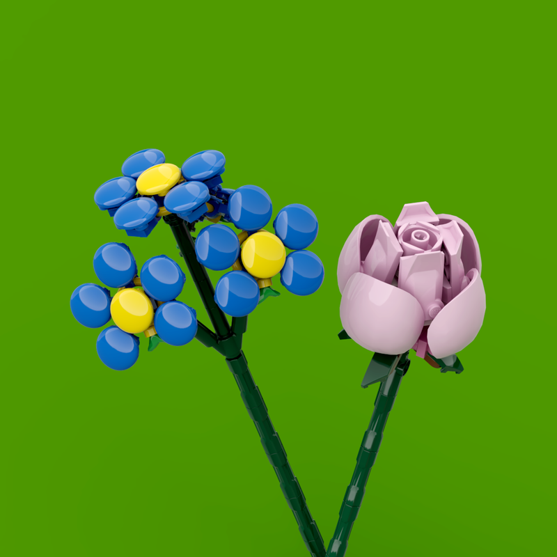 LEGO MOC-242082 Forget Me Nots & Pink Rose by Danielbrickson ...