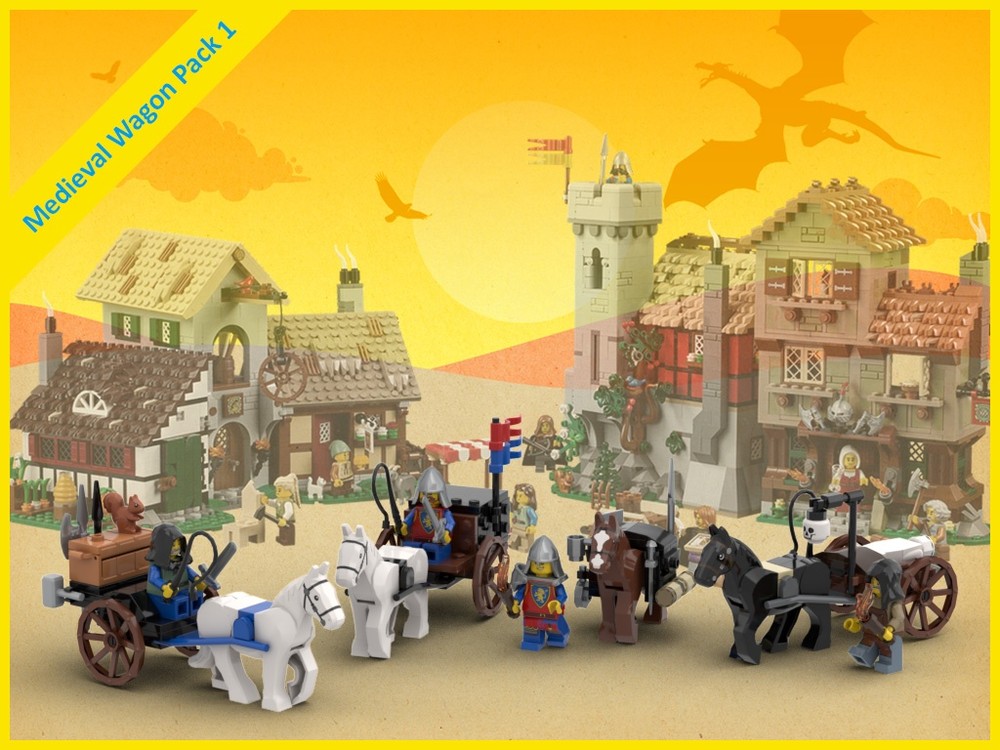 LEGO MOC-242491 Medieval Wagon Pack 1 by Itsjustaname | Rebrickable ...