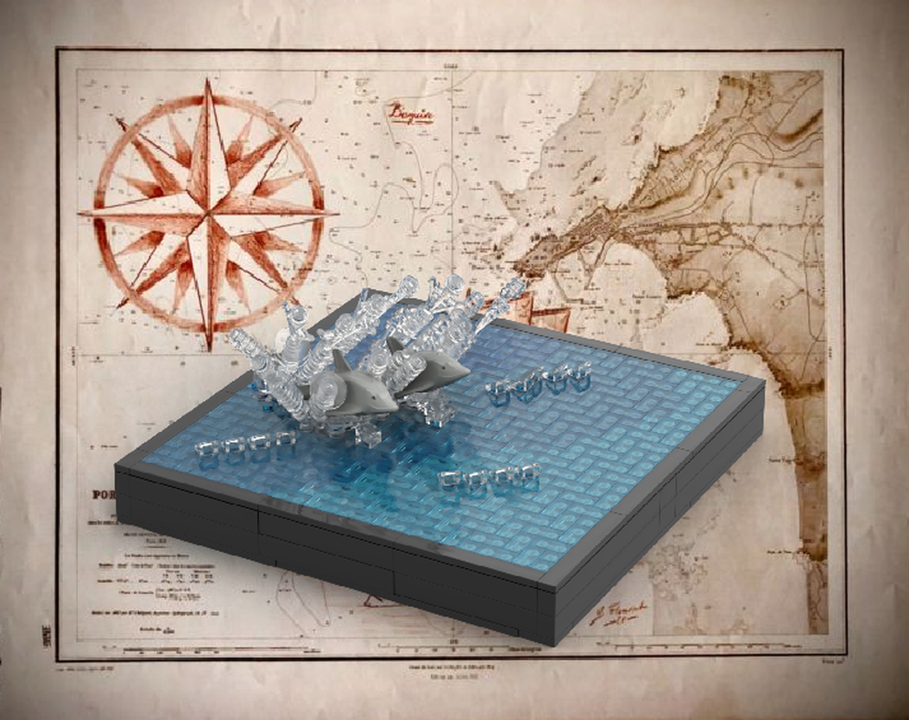 LEGO MOC 🐬 DOLPHINS AT PLAY - Modular Ocean Scene | 2 Jumping Dolphins ...