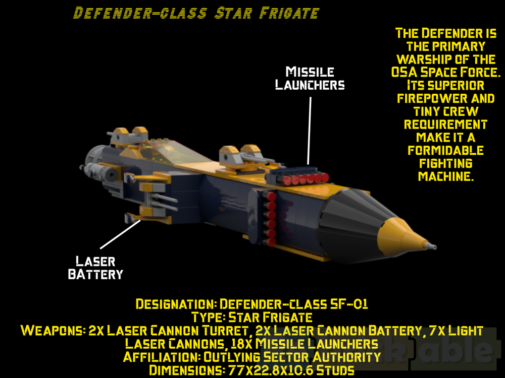 LEGO MOC-244196 Defender-class Star Frigate by MOCStar | Rebrickable ...