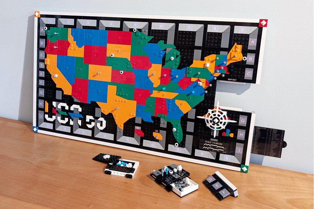 LEGO MOC-244311 Retro Travel Pin Map - USA 50📍🗺️ by myBRICKstate ...