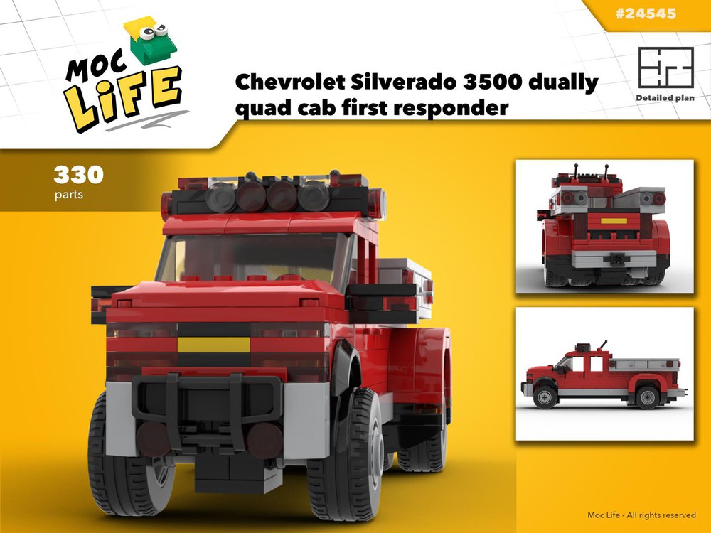 Lego Moc Chevrolet Silverado 3500 Dually Quad Cab First Responder By