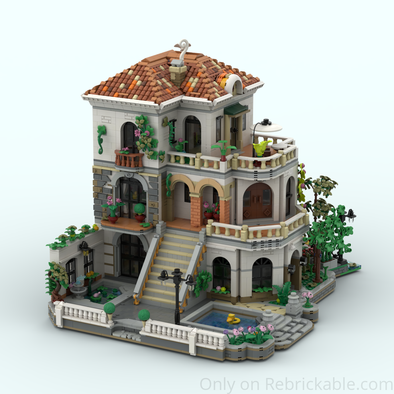 LEGO MOC-245814 Riviera Courtyard Manor by HanoiBrick | Rebrickable ...