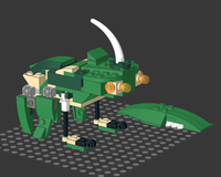 Green Rhinoceros Beetle and Larva Alternate build (31058)