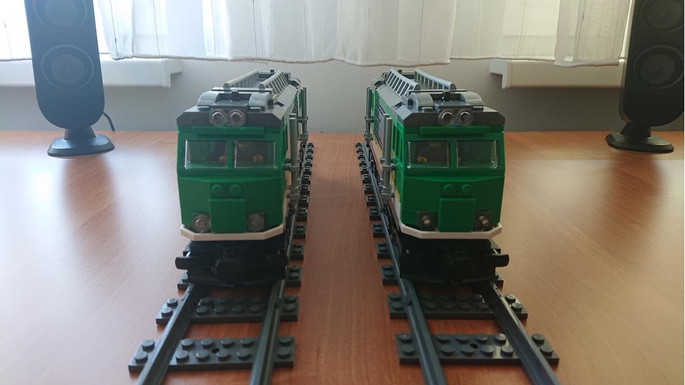 LEGO MOC Diesel Locomotive with Lights set 88005 modeled on Train from set 60198 by Gemiini Rebrickable Build with LEGO