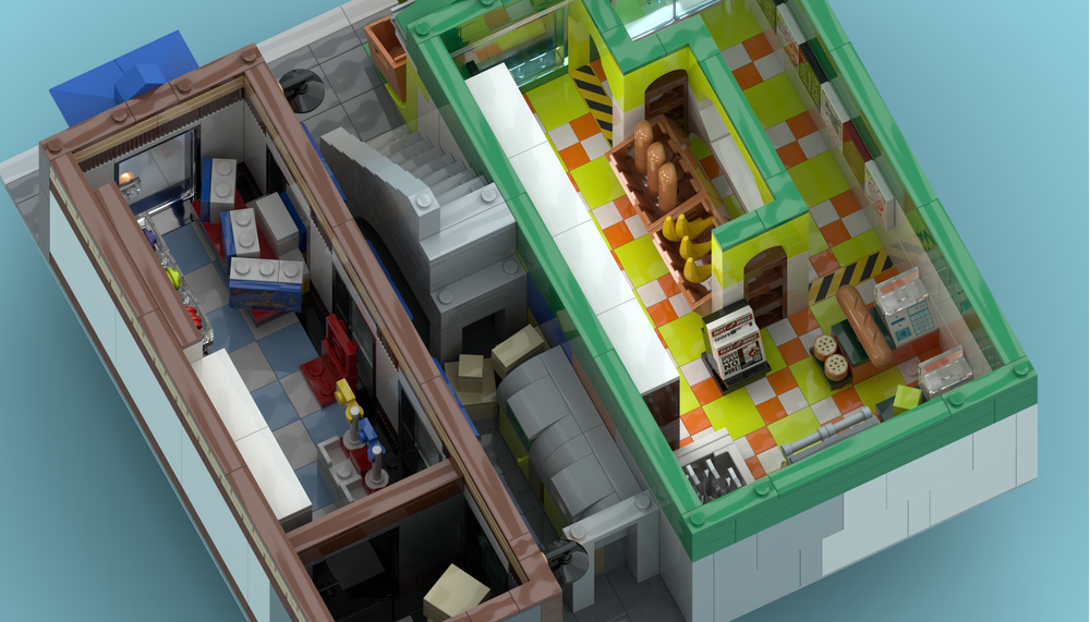 LEGO MOC-247102 Swiss Streetview Modular: Groceries Store by elldaimo ...