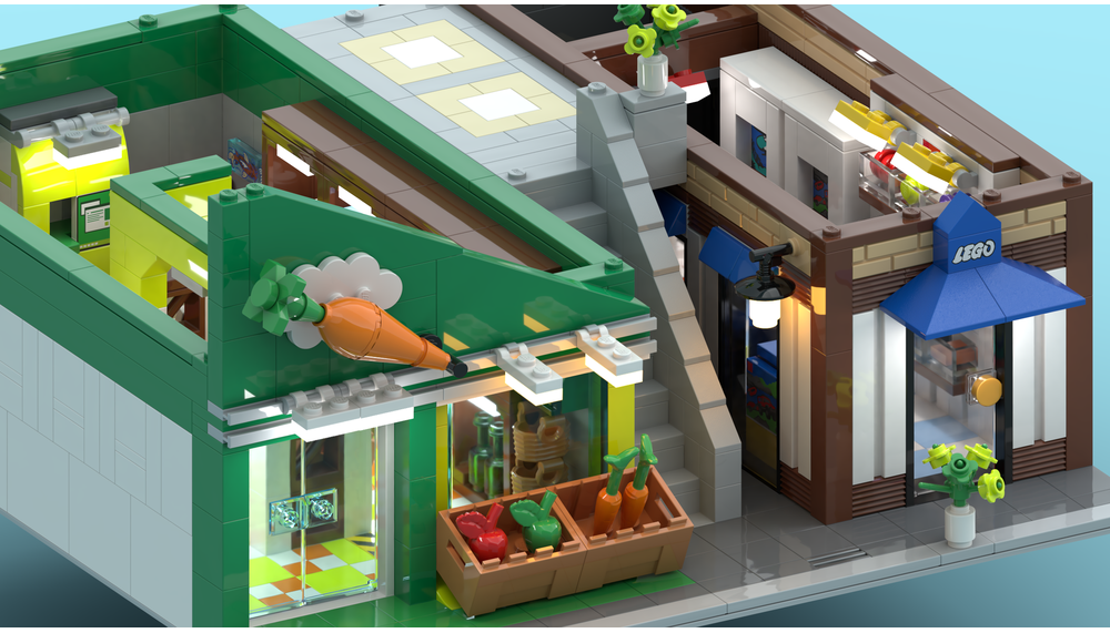 LEGO MOC-247102 Swiss Streetview Modular: Groceries Store by elldaimo ...