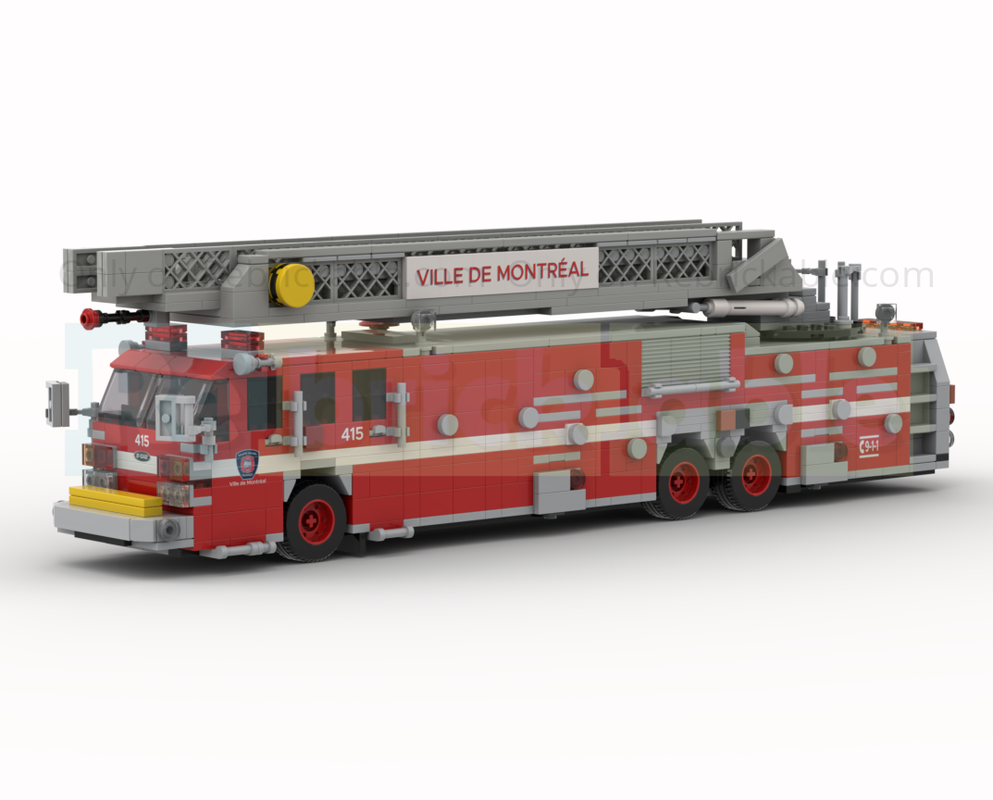 LEGO MOC-247116 1993 E-One Hurricane Ladder Truck Montreal Fire Service ...