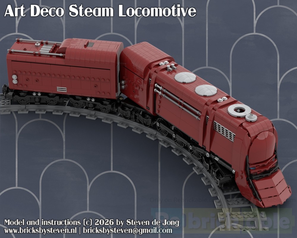 LEGO MOC-247706 Art Deco Steam Locomotive (RC) by stevendejong ...